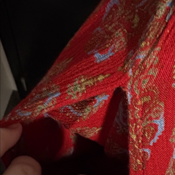 Red Patterned Button-Down Dress - Picture 4 of 4